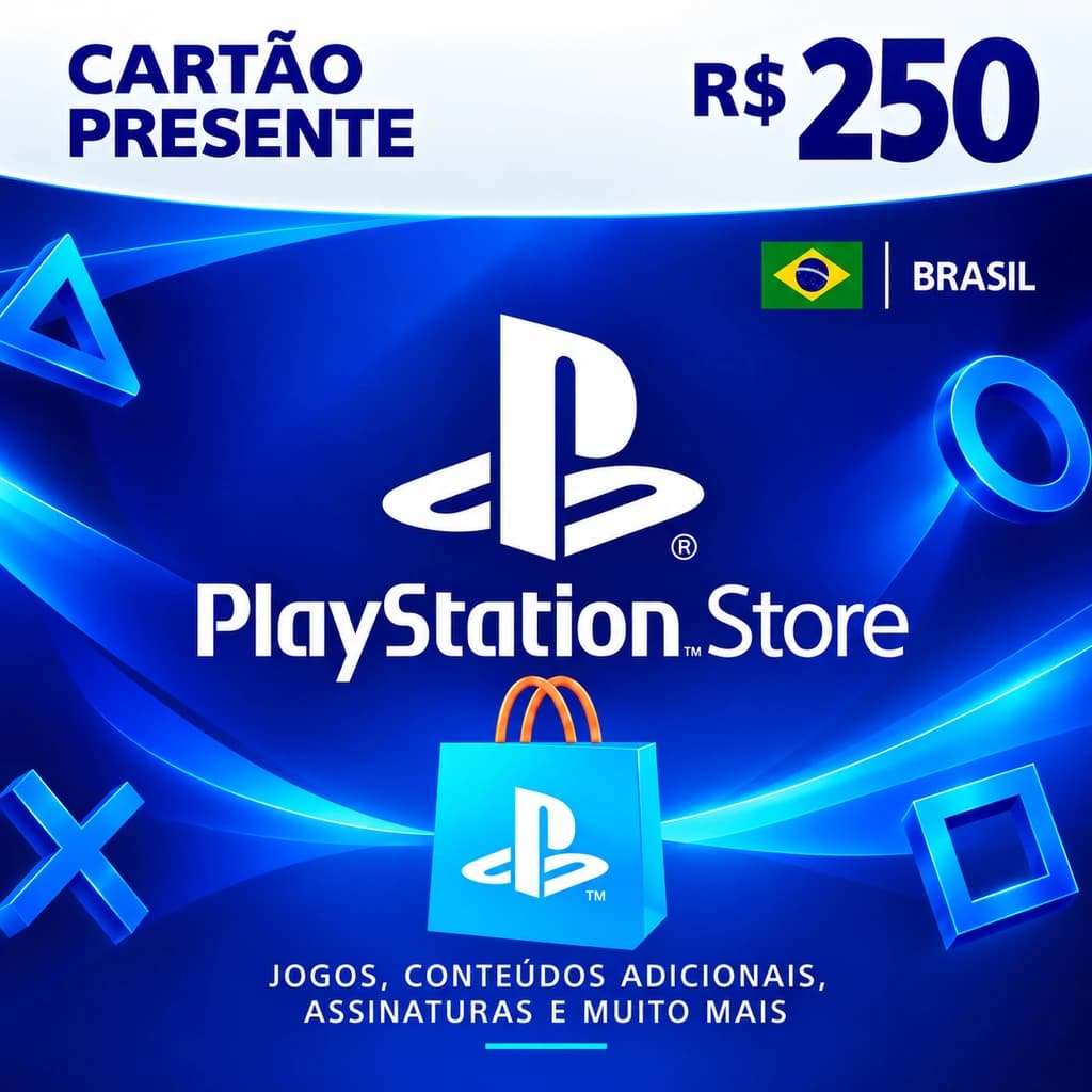 Gift Card PlayStation Store R$ 250 - Cartão Presente Brasil