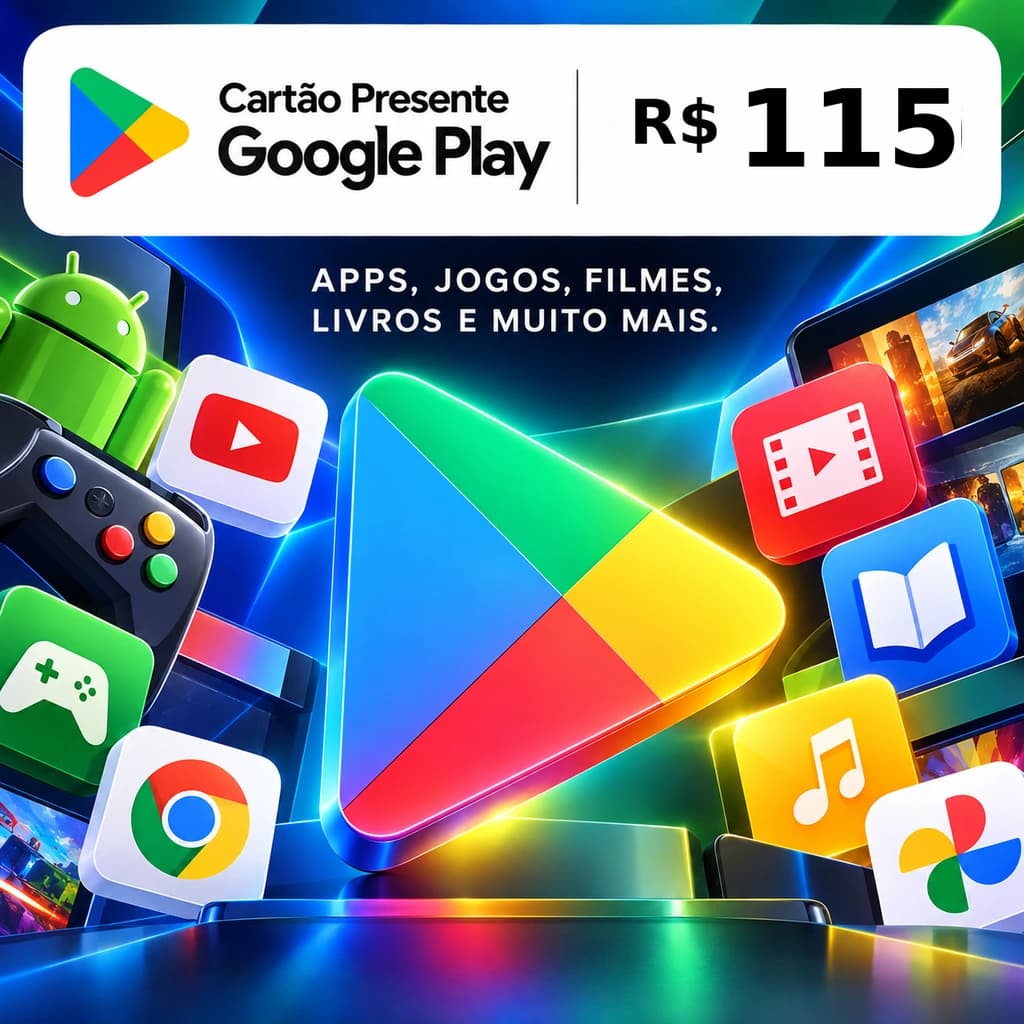 Gift Card Google Play R$ 115 - Cartão Presente Digital