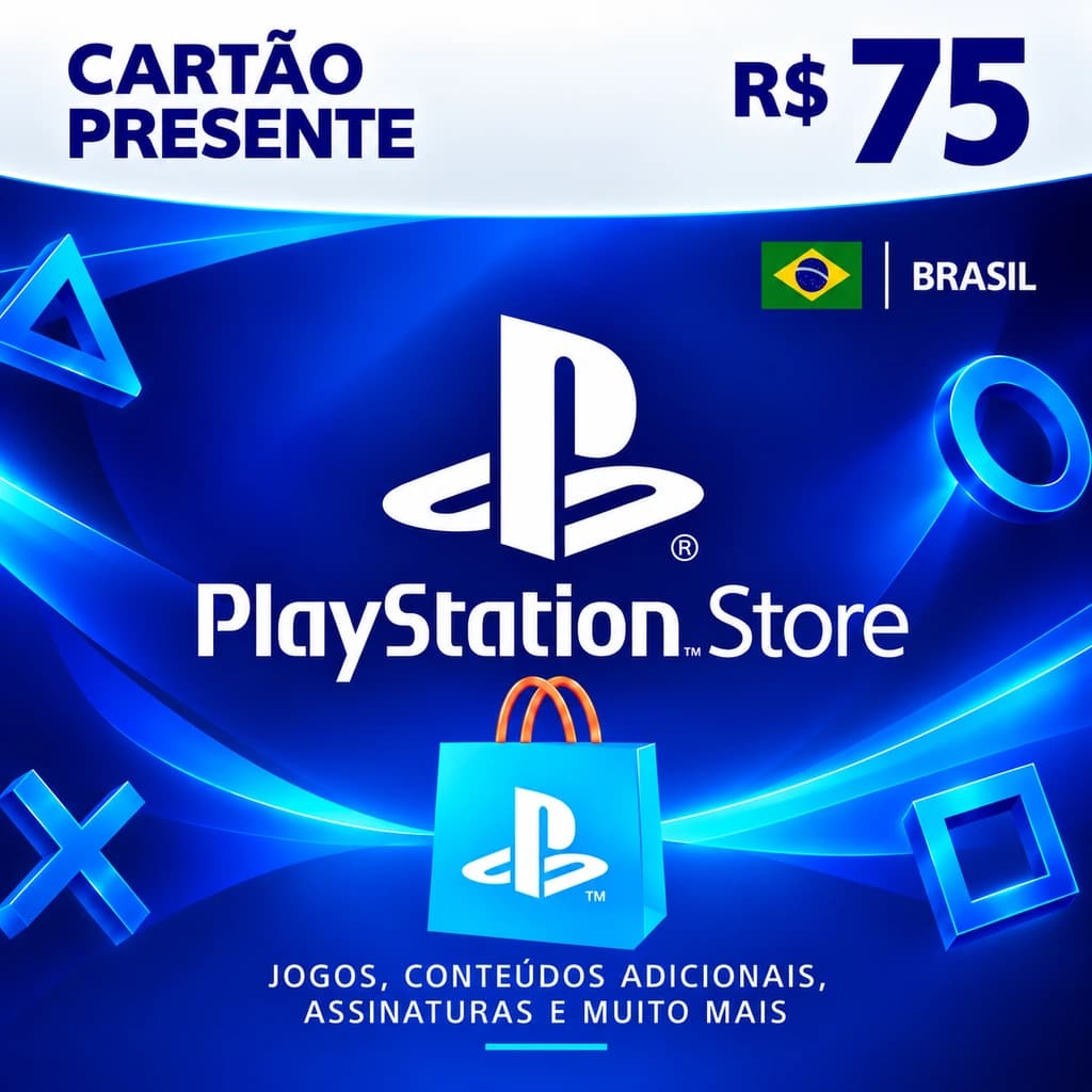 Gift Card PlayStation Store R$ 75 - Cartão Presente Brasil
