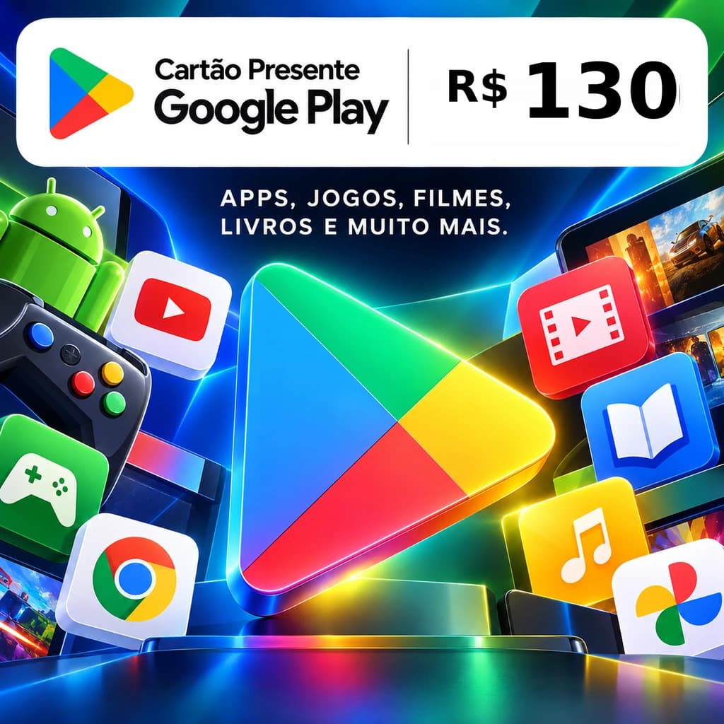 Gift Card Google Play R$ 130 - Cartão Presente Digital